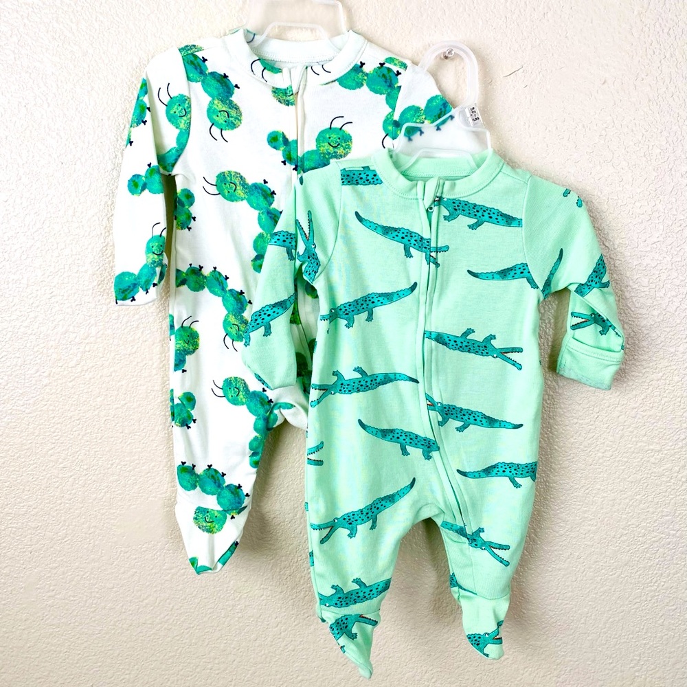 Newborn long sleeve zip up onesies